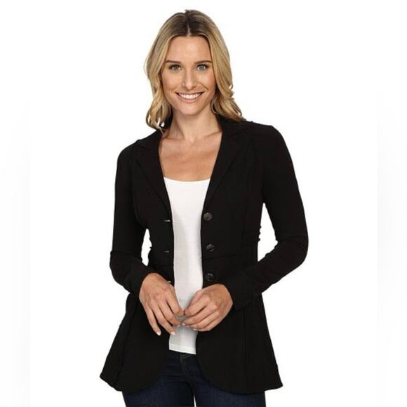 🆕 NWT Nic+Zoe Three Button Seamed Riding Jacket Blazer Petite Black Onyx PP - Picture 6 of 15
